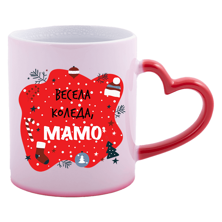 Коледна магическа чаша в червено за семейството