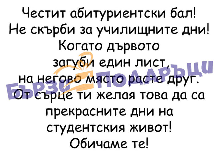 Абитуриентско мече 50см. студентски живот
